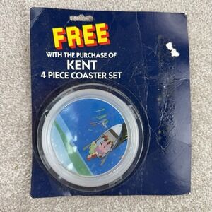 NEW Vintage Kent Coasters Set-4 Pieces in Package Tobacco Cigarette 1980's Promo